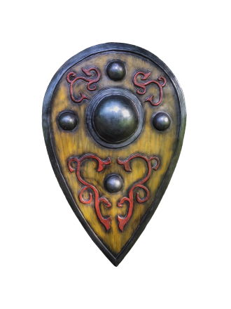 Trollfelsen LARP-Tropfenschild Holzoptik "Artair"